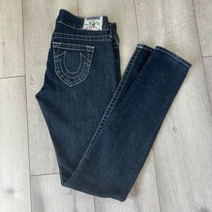 True Religion Women's Dark Indigo Skinny Jeans 28